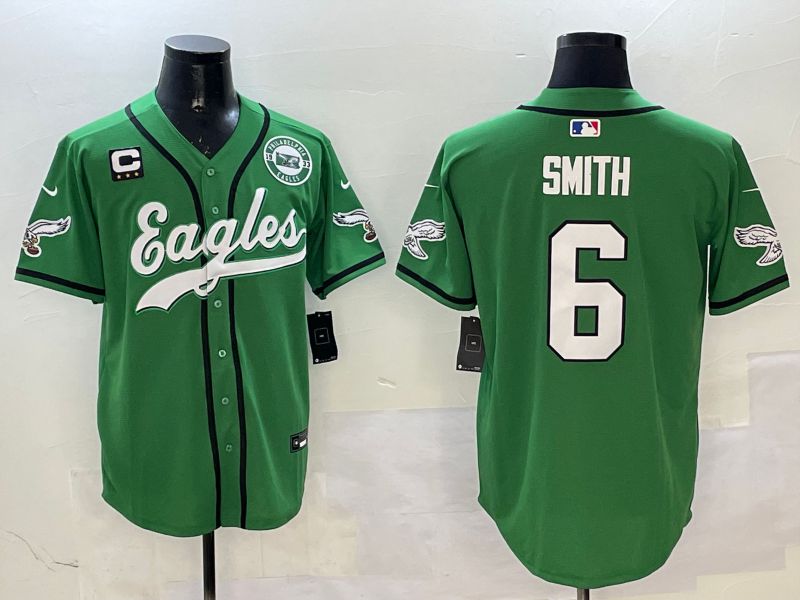 Men Philadelphia Eagles #6 Smith Green three generations Jointly Name 2025 Nike Limited NFL Jersey style 19